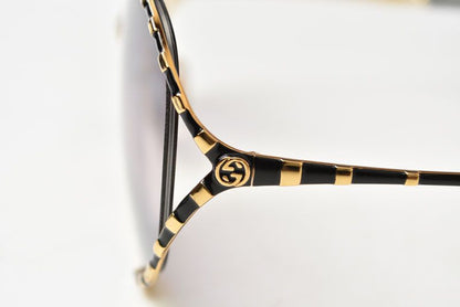 Gucci Sunglasses Round Gold Black Gradient Lens Eyewear — view 4