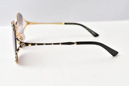 Gucci Sunglasses Round Gold Black Gradient Lens Eyewear — view 3