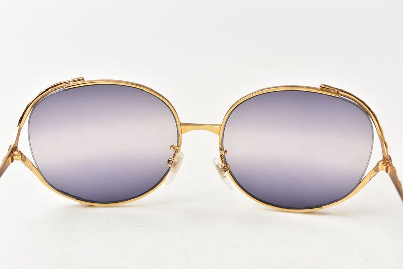 Gucci Sunglasses Round Gold Black Gradient Lens Eyewear — view 9