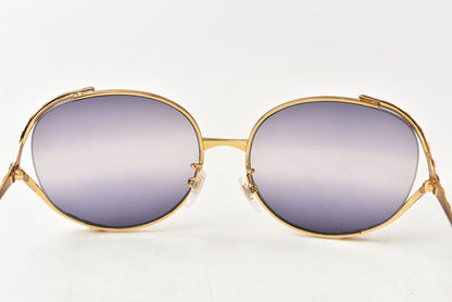 Gucci Sunglasses Round Gold Black Gradient Lens Eyewear — view 9