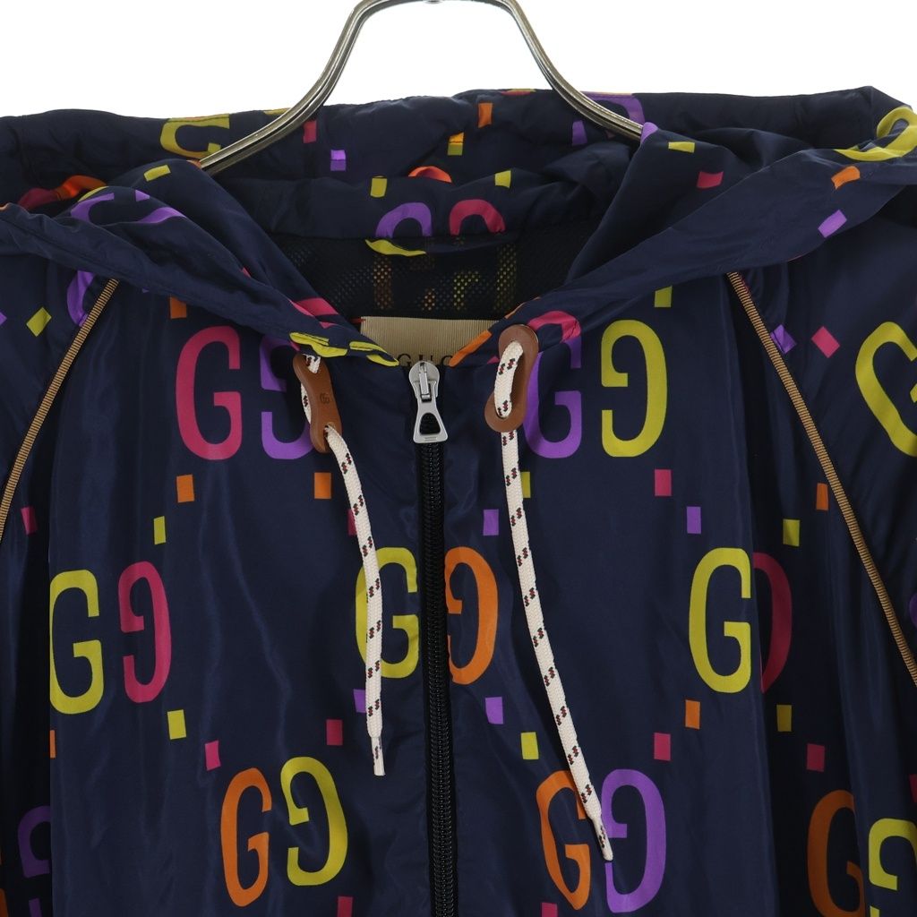 Gucci GG All Over Pattern Logo Nylon per Dead Ohlin Jacket Navy Multicolor Jacket — view 3