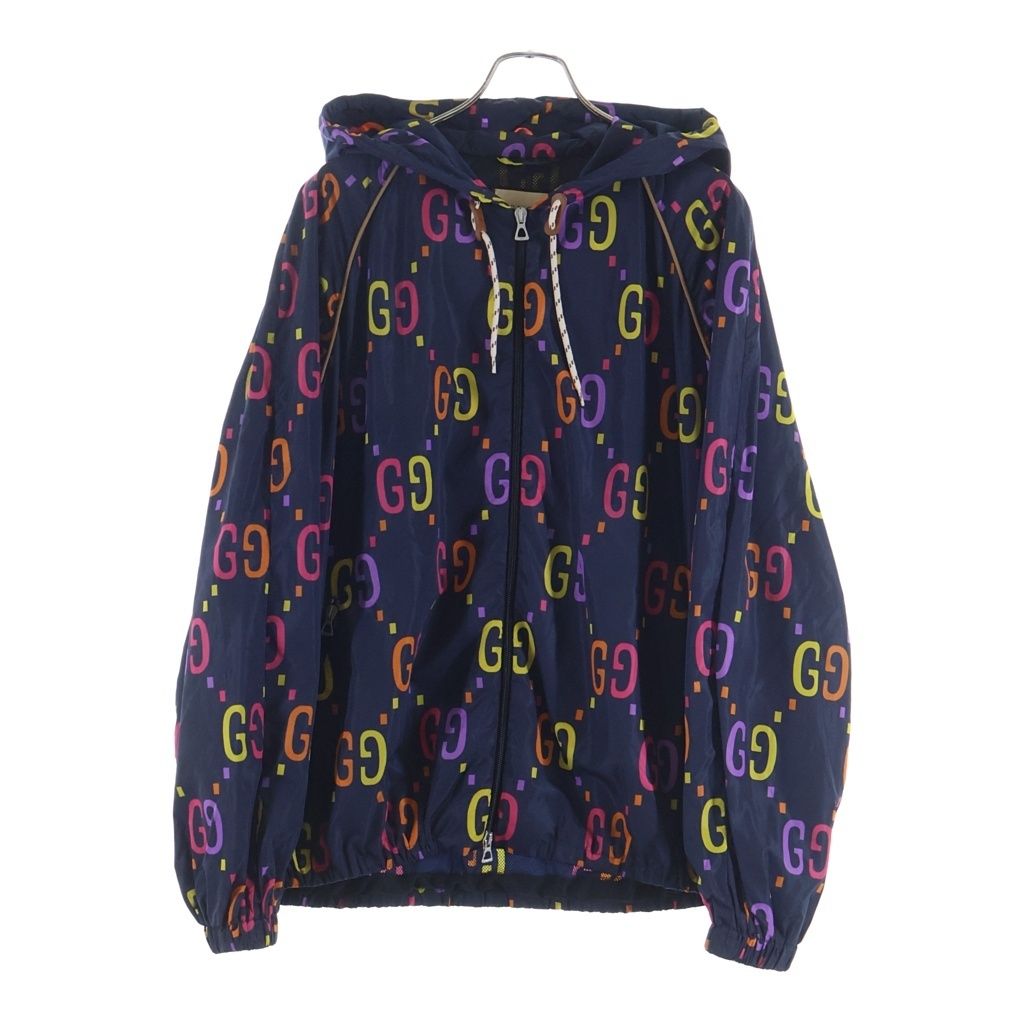 Gucci GG All Over Pattern Logo Nylon per Dead Ohlin Jacket Navy Multicolor Jacket