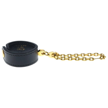 Hermes Leather Chain Glove Holder Black Gold Gloves — view 3