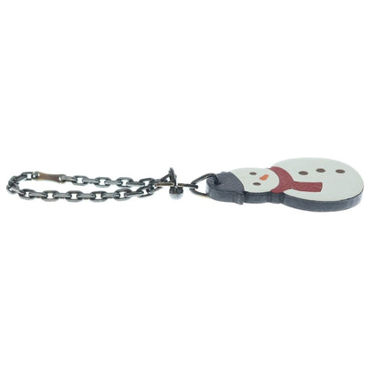 Hermes Snow Man Snowman Epsom Leather Charm White Keychain — view 4