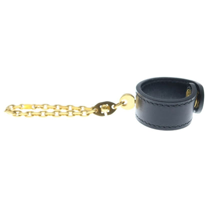 Hermes Leather Chain Glove Holder Black Gold Gloves — view 4