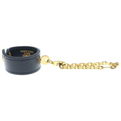 Hermes Leather Chain Glove Holder Black Gold Gloves — view 3