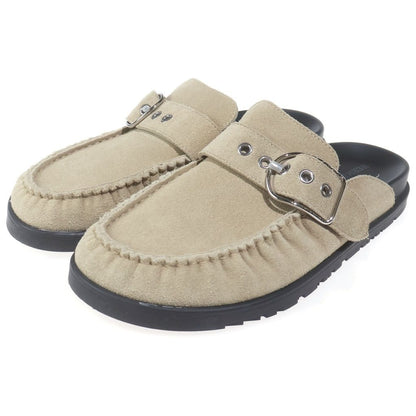 Hermes Vo Velour Leather Sandals Beige