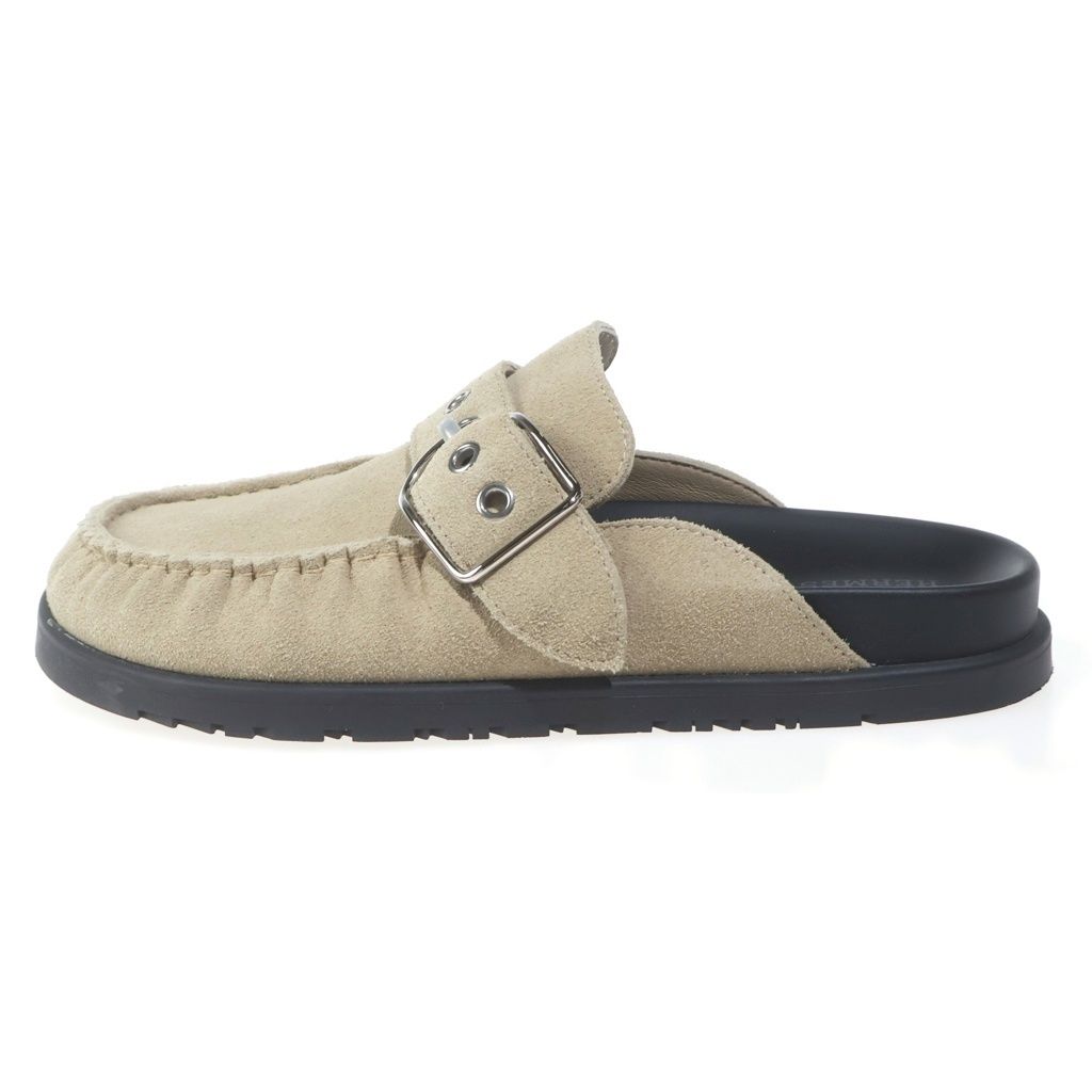 Hermes Vo Velour Leather Sandals Beige — view 2