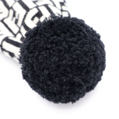 Fendi Zucca Pattern Pom Knit Cap Hat Black White — view 6