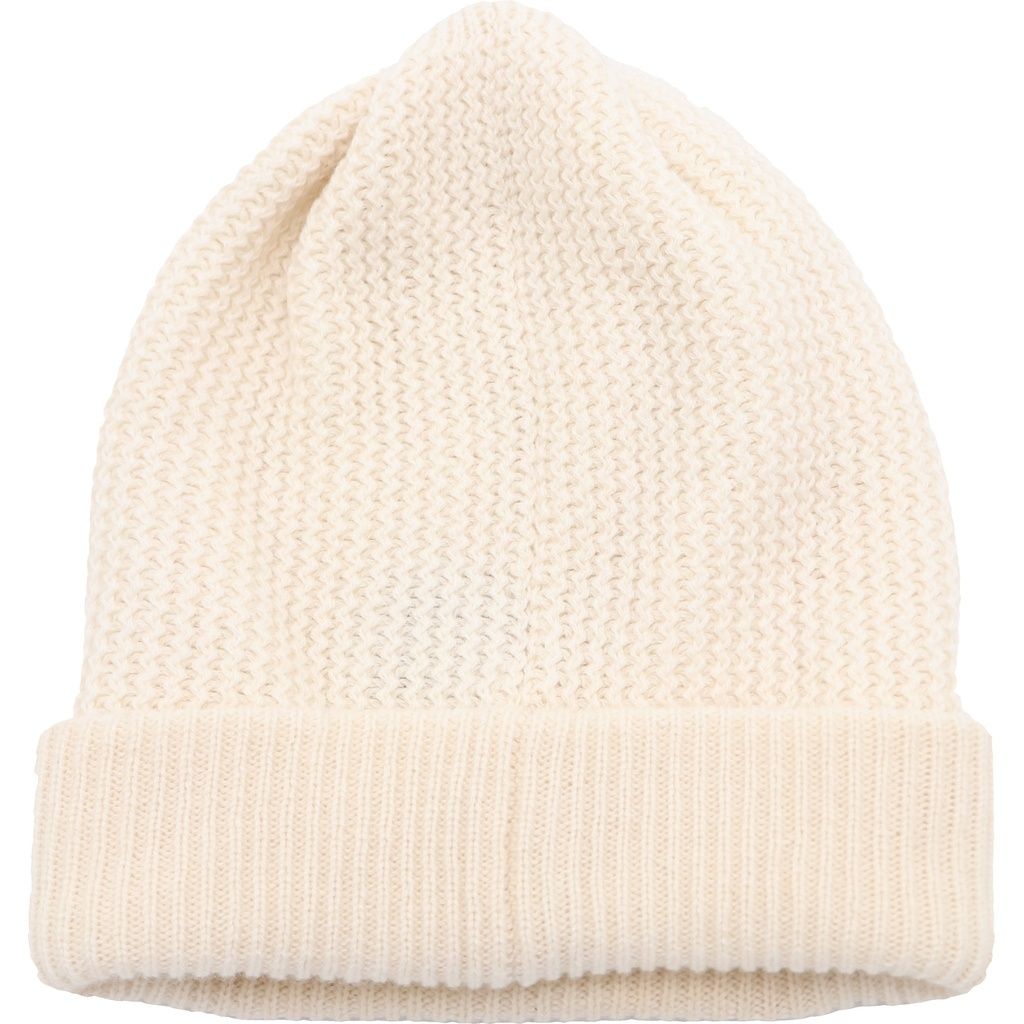Chanel Logo Motif Cashmere Knit Cap Hat White — view 2