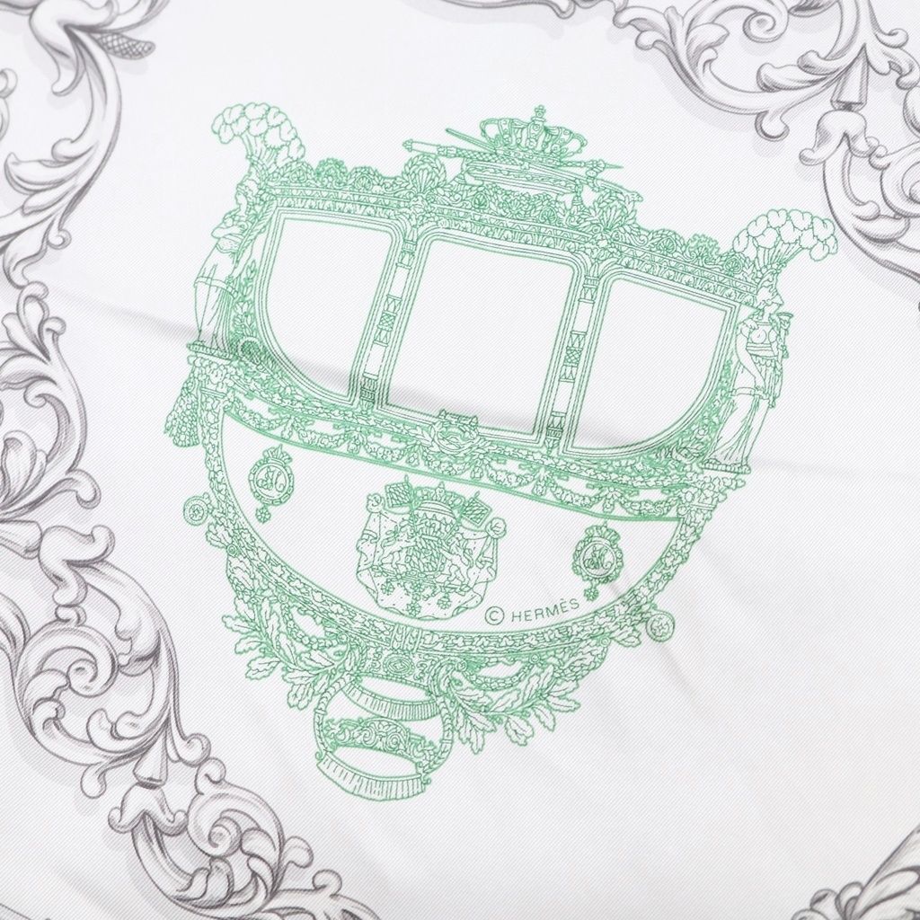 Hermes Carre 70 All Over Patternprint Silk Scarf Green — view 3