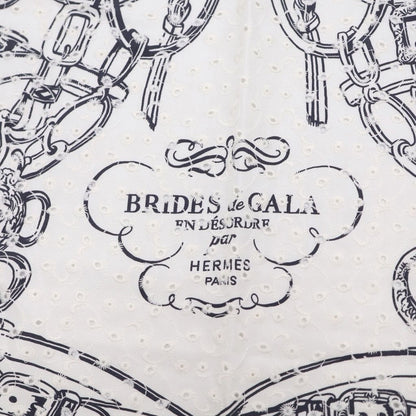 Hermes Carre 70 Brid Shu Silk Scarf White — view 3