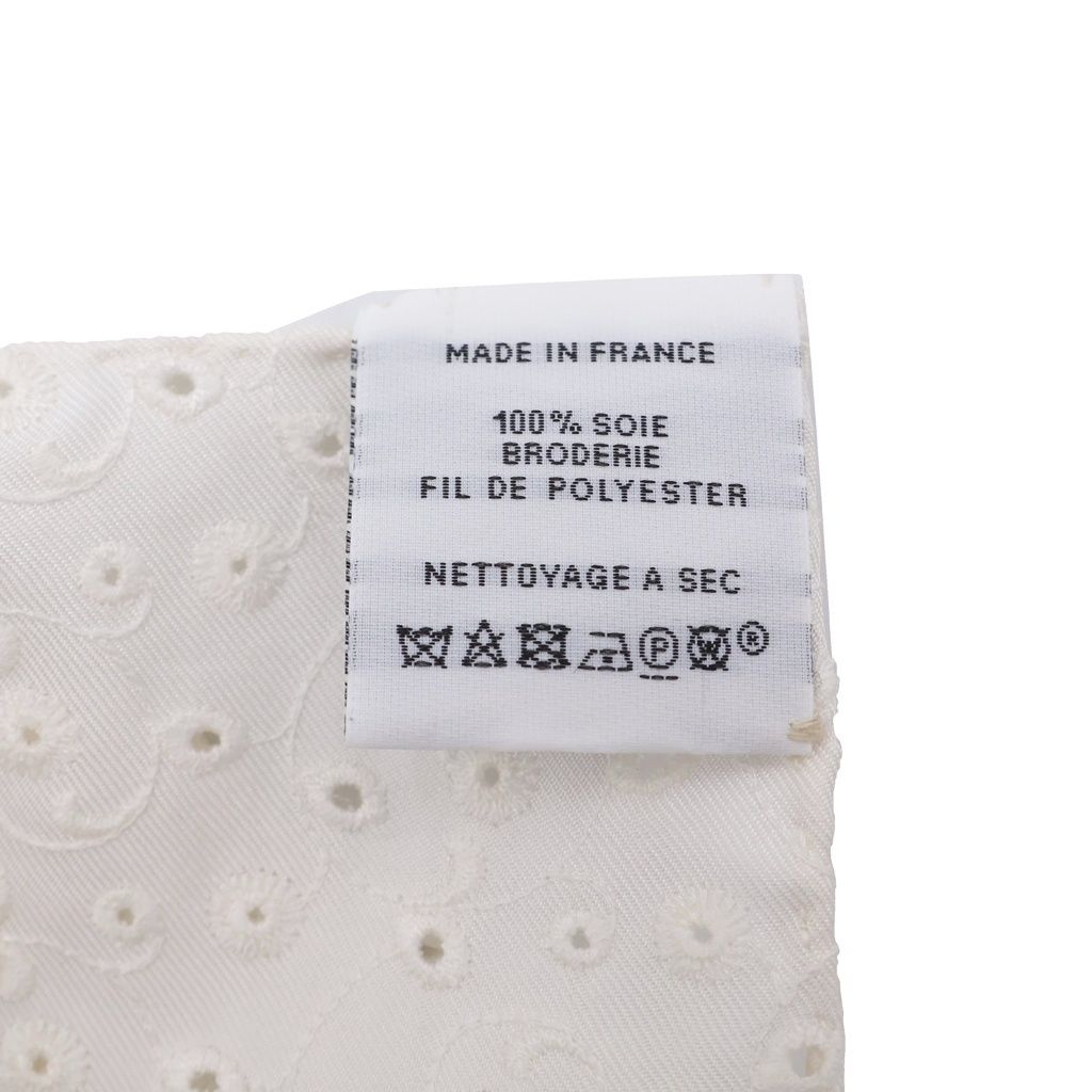 Hermes Carre 70 Brid Shu Silk Scarf White — view 5