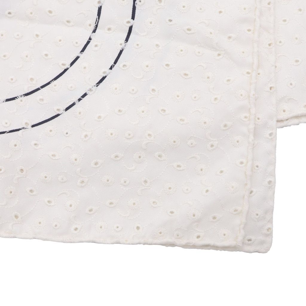 Hermes Carre 70 Brid Shu Silk Scarf White — view 2