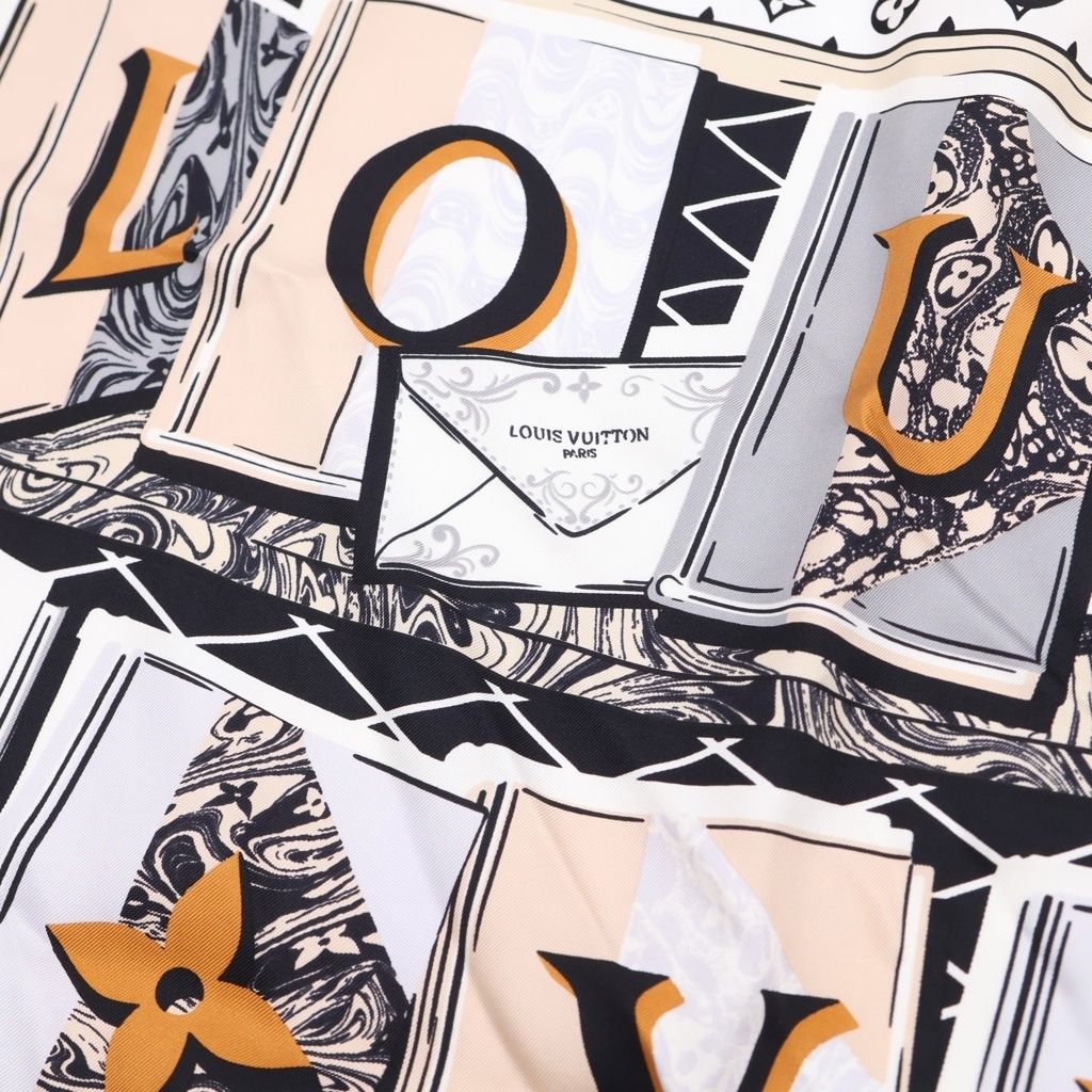 Louis Vuitton Square LV 70 Silk Scarf Orange Multicolor — view 4