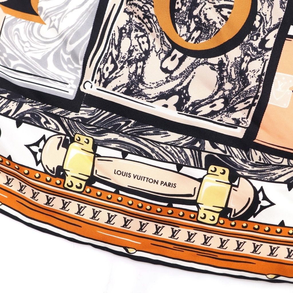 Louis Vuitton Square LV 70 Silk Scarf Orange Multicolor — view 3