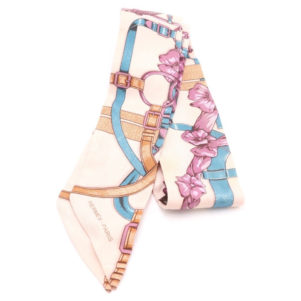 Hermes Grand Manege Twilly Scarf Pink Multicolor