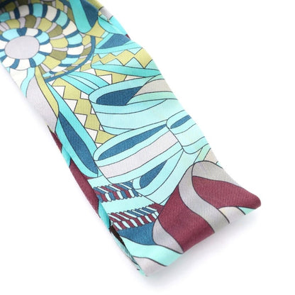 Hermes Les Flots du Cheval Twilly Scarf Green Multicolor — view 3