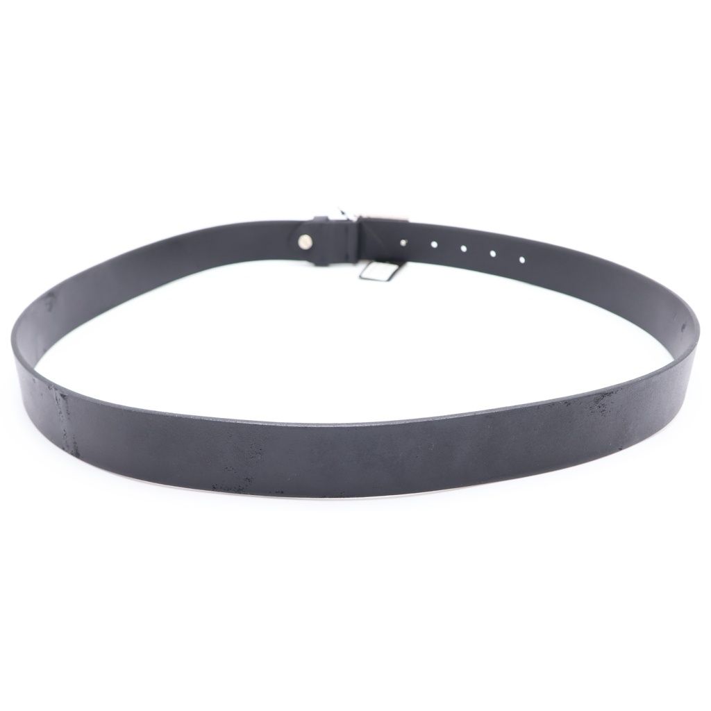 Fendi FF Logo Leather Belt Silver Buckle Black — view 2