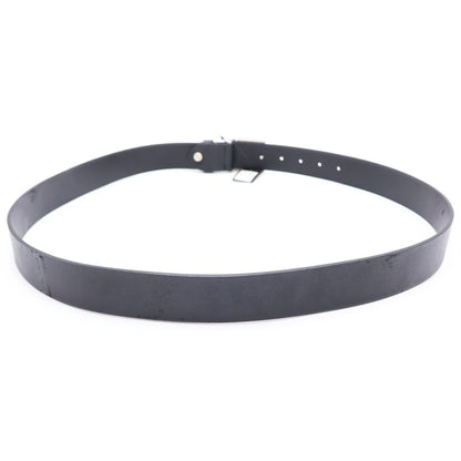 Fendi FF Logo Leather Belt Silver Buckle Black — view 2