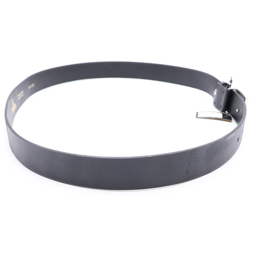Fendi FF Logo Leather Belt Silver Buckle Black — view 3