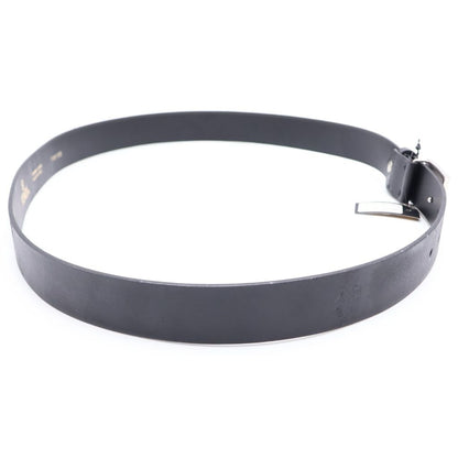 Fendi FF Logo Leather Belt Silver Buckle Black — view 3