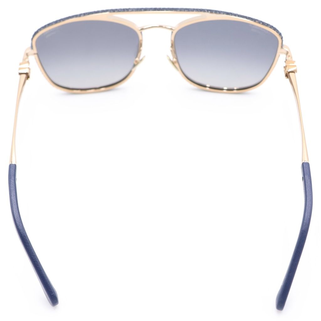 Chanel CC Logo Calfskin Denim Sunglasses Eyewe 56 18 Gold Blue Eyewear — view 2