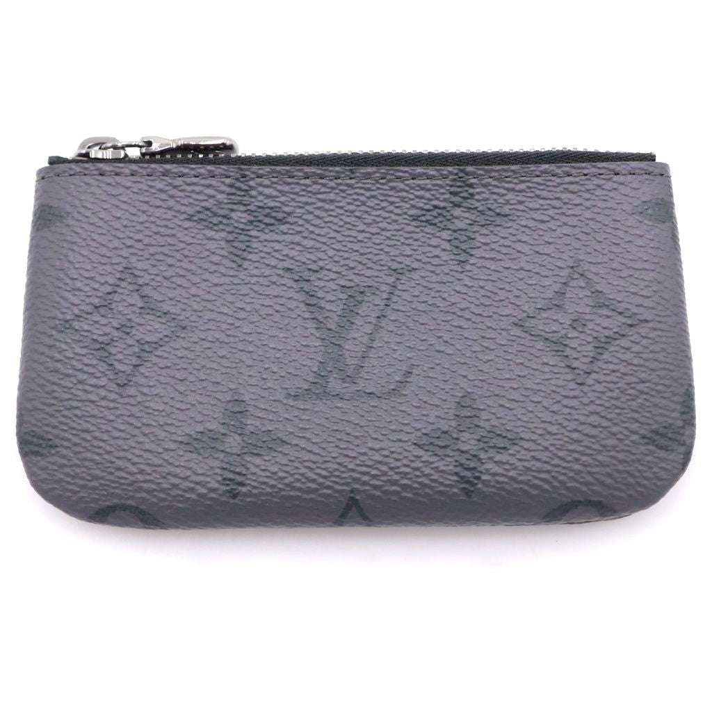 Louis Vuitton Monogram Eclipse Pochette Cles Key Case Coin Gray Key Holder
