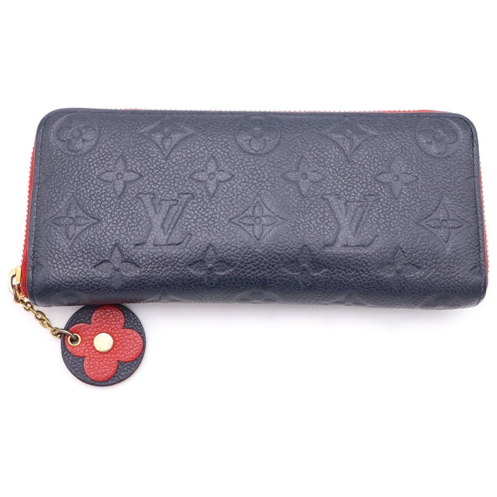 Louis Vuitton Monogram Empreinte Portefeuille Clemence Round Zip Leather Wallet
