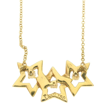 Tiffany & Co Triplestar Diamond 18K Yellow Gold Necklace — view 5