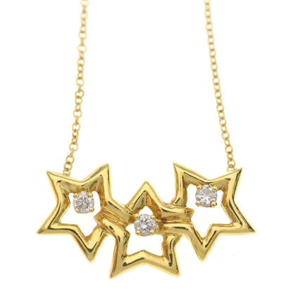 Tiffany & Co Triplestar Diamond 18K Yellow Gold Necklace — view 3