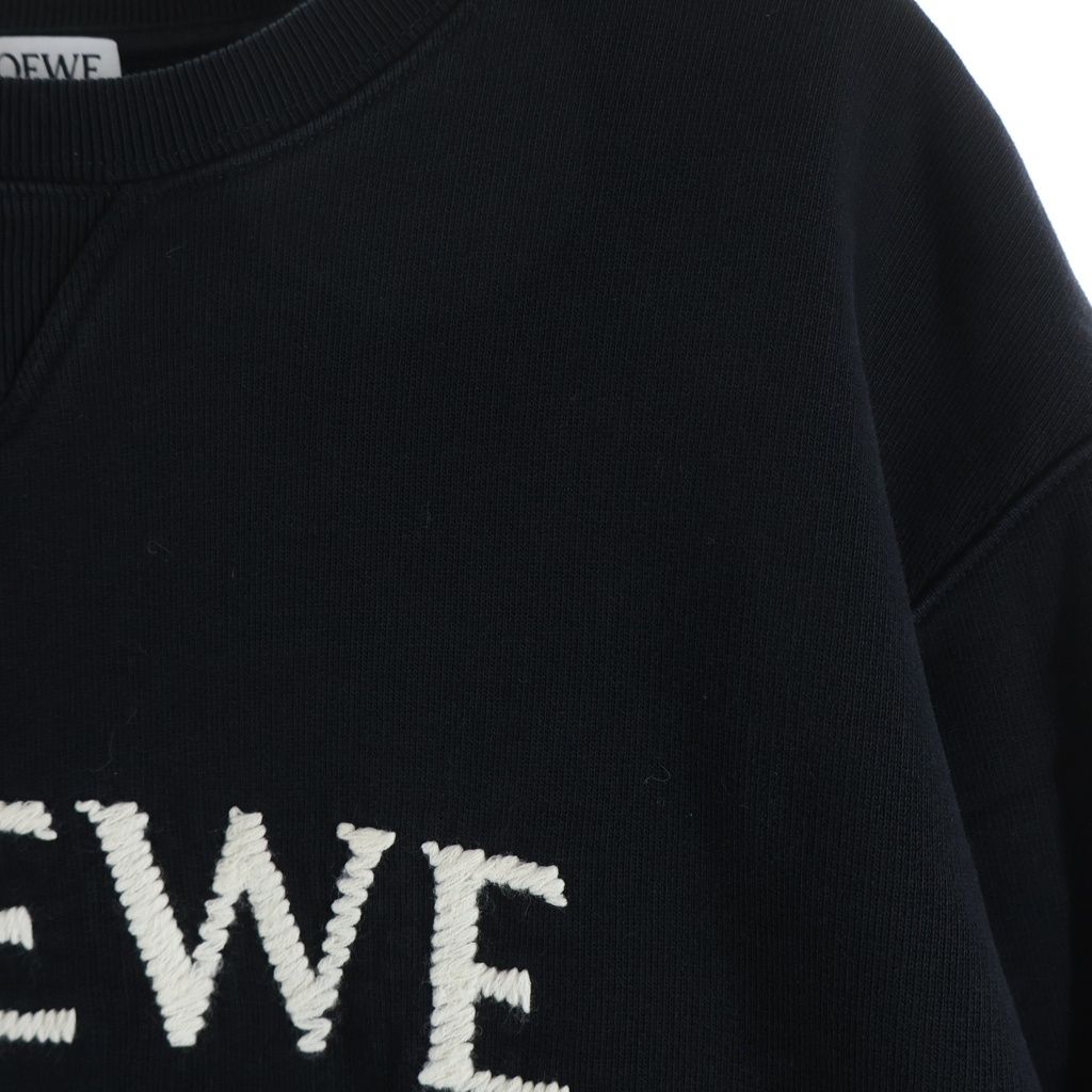 Loewe Regular Fit Sweatshirt Kuru Necksweatshirt Logo Embroidery Black — view 5