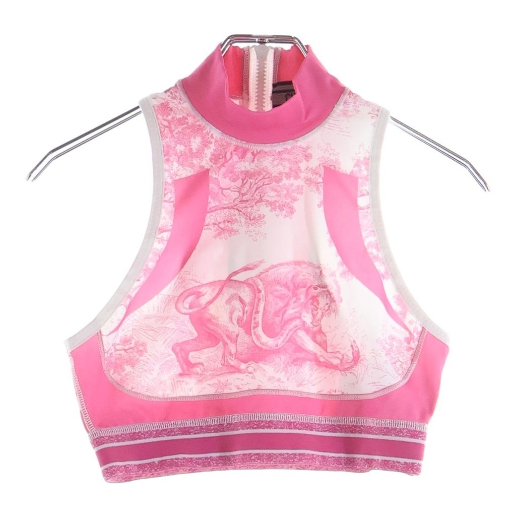 Dior Toile de Jouy ludoju Sports Black All Over Pattern Pink T-Shirt — view 2