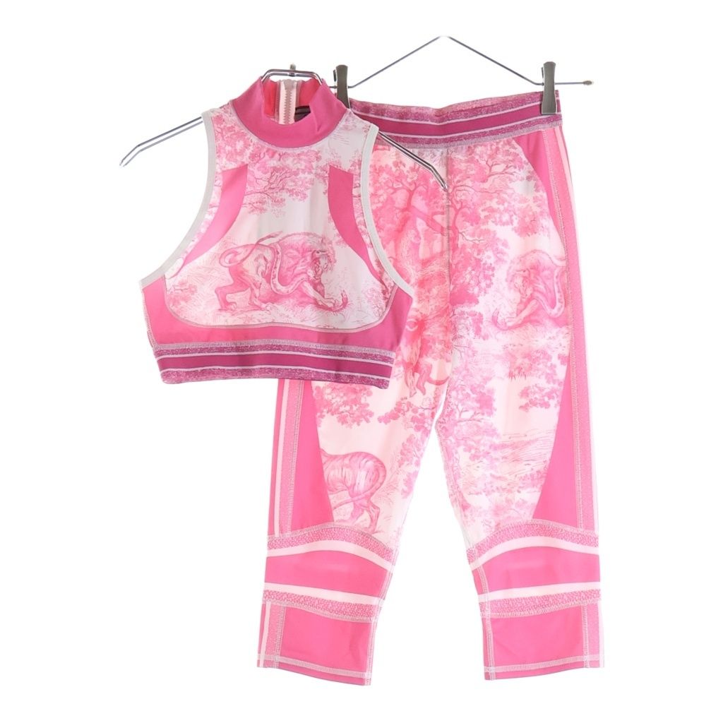 Dior Toile de Jouy ludoju Sports Black All Over Pattern Pink T-Shirt