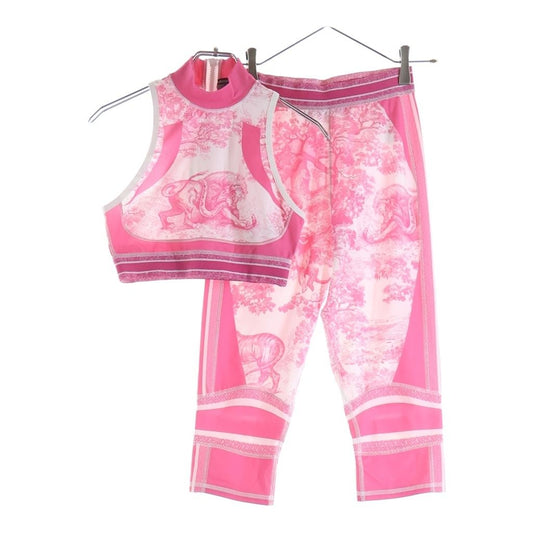 Dior Toile de Jouy ludoju Sports Black All Over Pattern Pink T-Shirt