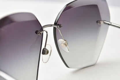 Chanel Sunglasses Rimless Gradient Lens Gunmetal Black Eyewear — view 7