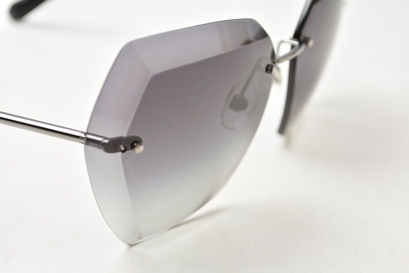 Chanel Sunglasses Rimless Gradient Lens Gunmetal Black Eyewear — view 9