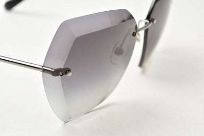 Chanel Sunglasses Rimless Gradient Lens Gunmetal Black Eyewear — view 9