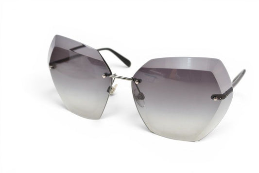 Chanel Sunglasses Rimless Gradient Lens Gunmetal Black Eyewear