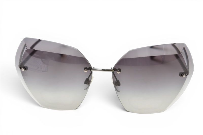 Chanel Sunglasses Rimless Gradient Lens Gunmetal Black Eyewear — view 2