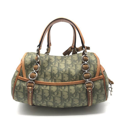 Dior Trotter Romantic Ribbon Leather Hand Bag Khaki — view 3