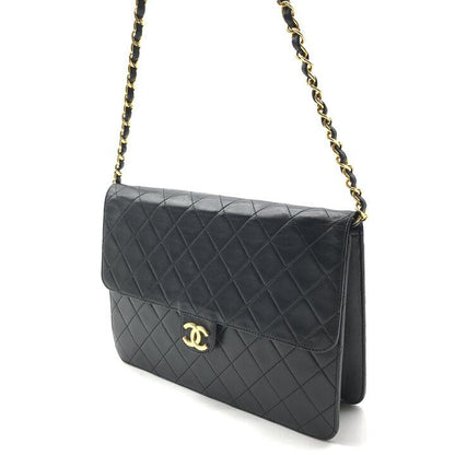 Chanel Shoulder Bag Chain Gold Vintage Quilted Black — view 2