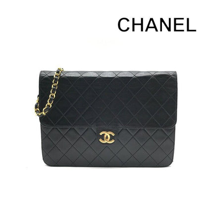 Chanel Shoulder Bag Chain Gold Vintage Quilted Black