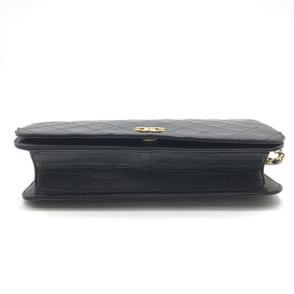 Chanel CC Logo Quilted Leather Push Lock Chain Shoulder Bag Black — view 4