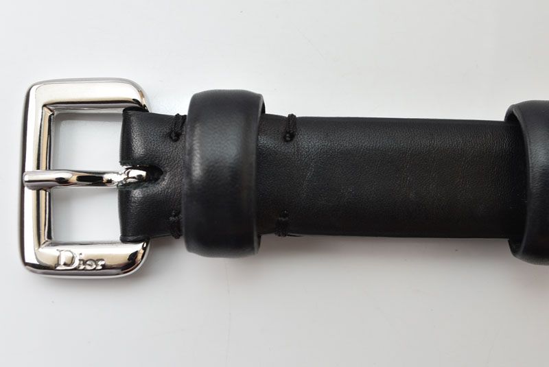 Dior Belt Leather Black Silver Business — view 2