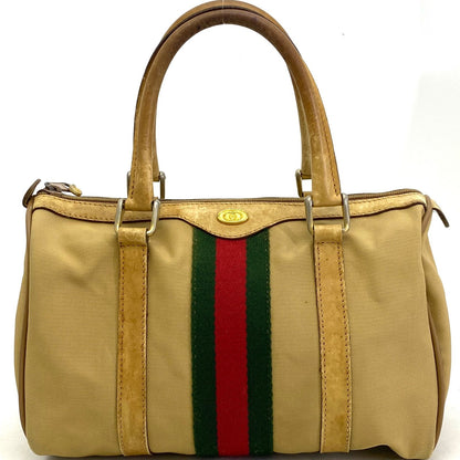 Gucci Vintage Sherry Line Hand Bag Camel