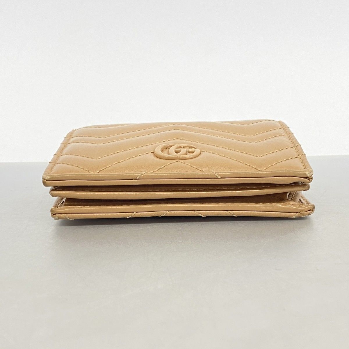 Gucci Wallet GG Marmont Leather Brown Silver — view 2