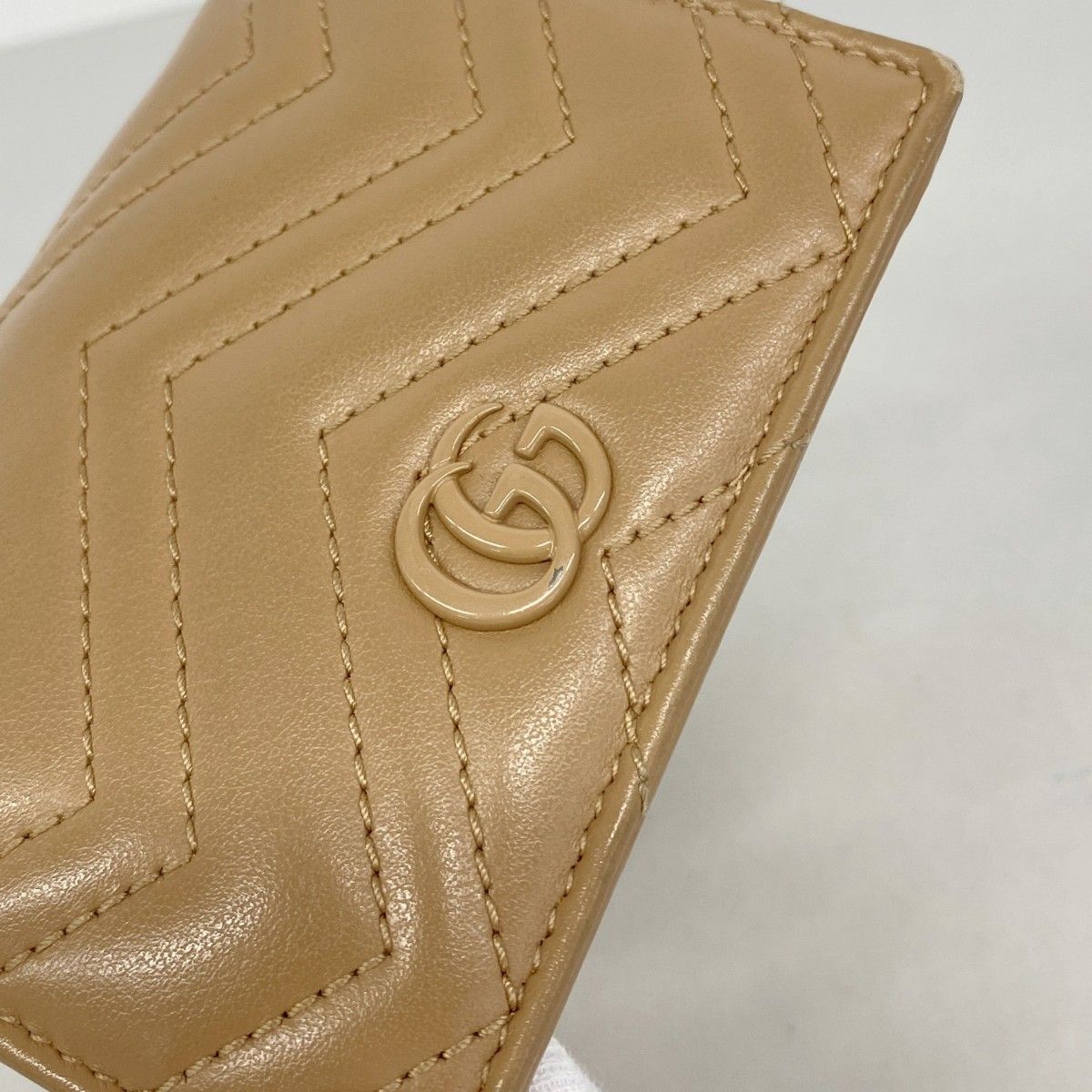 Gucci Wallet GG Marmont Leather Brown Silver — view 7