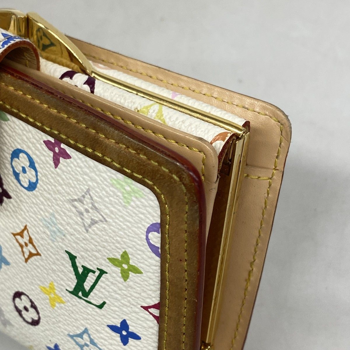 Louis Vuitton Wallet Monogram Multicolor Porte Monet Billets Viennois Blanc — view 6