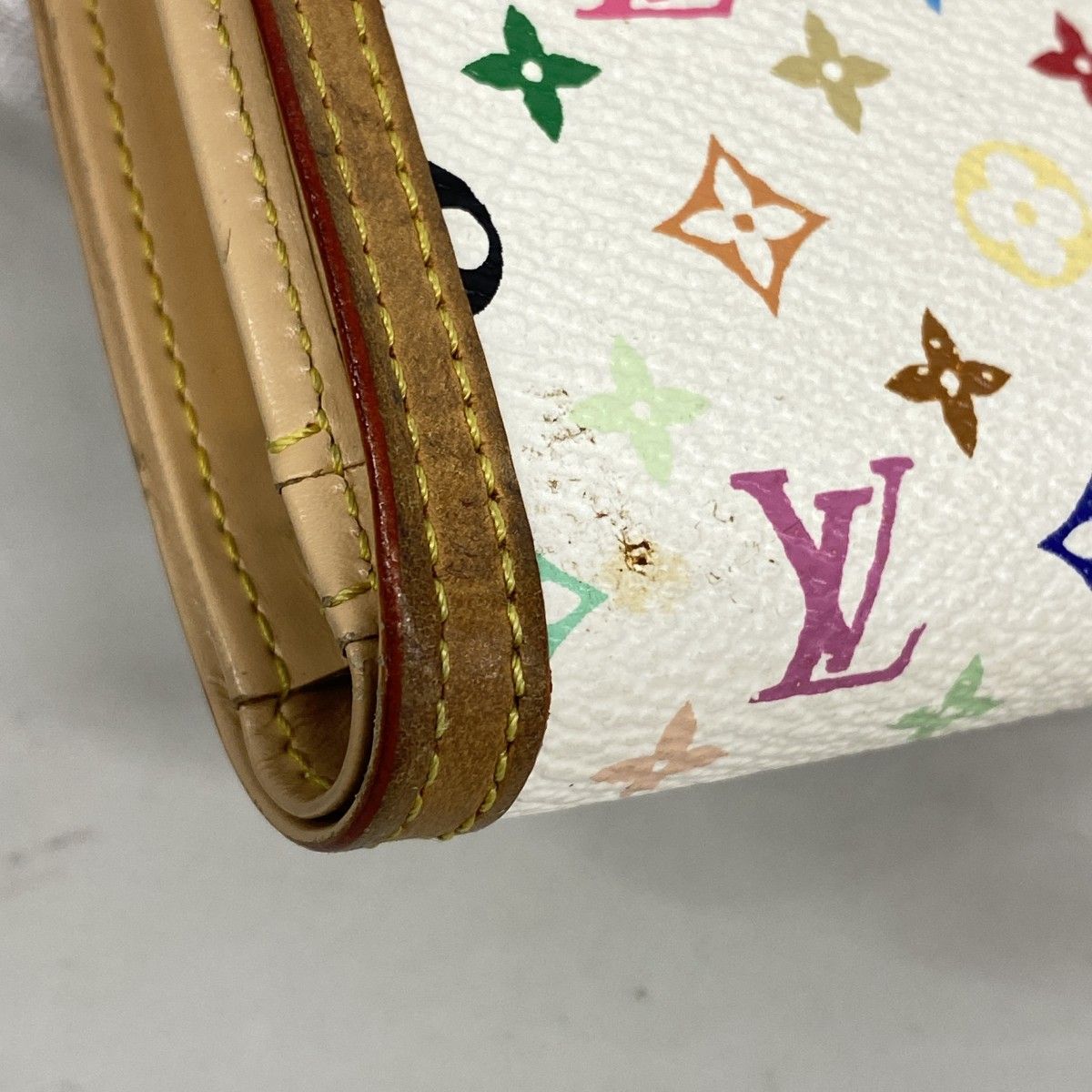 Louis Vuitton Wallet Monogram Multicolor Porte Monet Billets Viennois Blanc — view 5